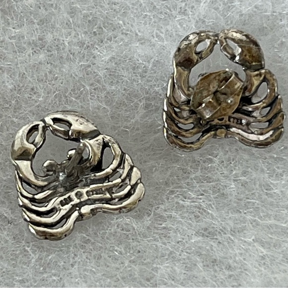 Sterling Silver Crab Post Earrings - Picture 4 of 7
